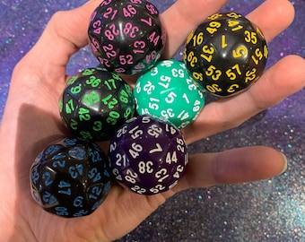 D60 - Dados de sessenta (60) faces para DnD, Dungeons and Dragons, jogos de tabuleiro e TTRPGS - múltiplas cores
