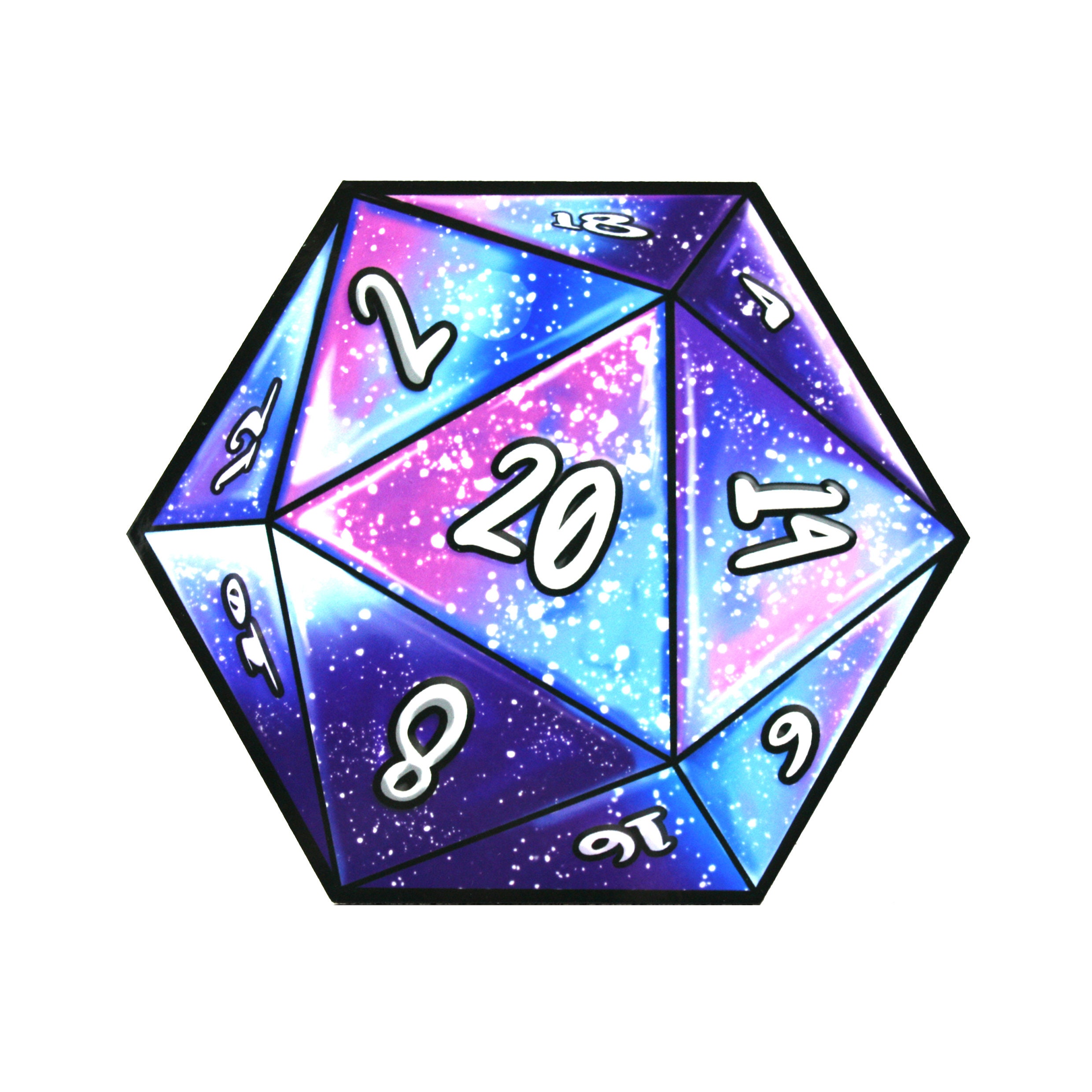 D20 dice coaster cosmos - D20 dice gift Dnd - critical role dice - dungeons  and dragons - dungeon master gifts DM - purple glitter dice d20