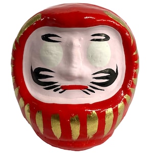 5cm Red Takasaki Daruma Doll - Hand Painted Papier Mache Lucky Doll Made in Japan - Japanese Good Luck Gift