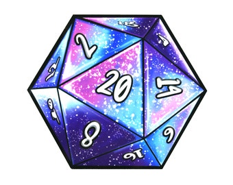 D20 dados coaster cosmos - D20 dados regalo Dnd - dados de rol crítico - mazmorras y dragones - mazmorras maestro regalos DM - dados de brillo púrpura d20