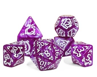 Set di dadi poliedrici con design di drago orientale rosa per Dungeons & Dragons