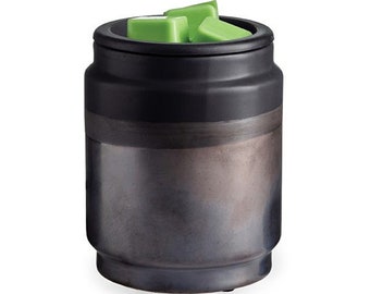 Black Dipped - Flip top silicone lid electric wax melt & fragrance warmer - easy clean, flame free, home décor, scentsy