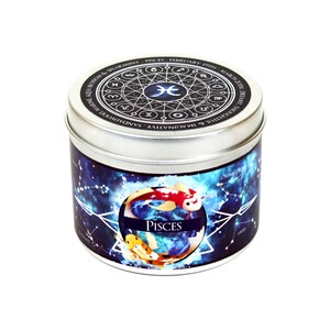 Fische Tierkreis duftende Kerze - Fische Stern Zeichen Kerze - Fische Konstellation Kerze - Tierkreis Astrologie Geschenke - Sternkarte - Astrologie Geschenke