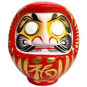 20cm Authentic Red Takasaki Daruma Doll - Hand Painted Papier Mache Lucky Doll Made in Japan - Japanese Good Luck Gift Handmade in Japan