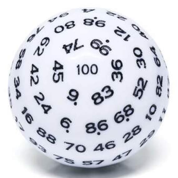 Black and Green D100 - 100 Sided Dice for Dnd, Dungeons and Dragons and Table Top Role Playing Games - Percentile Dice - Etsy Finland
