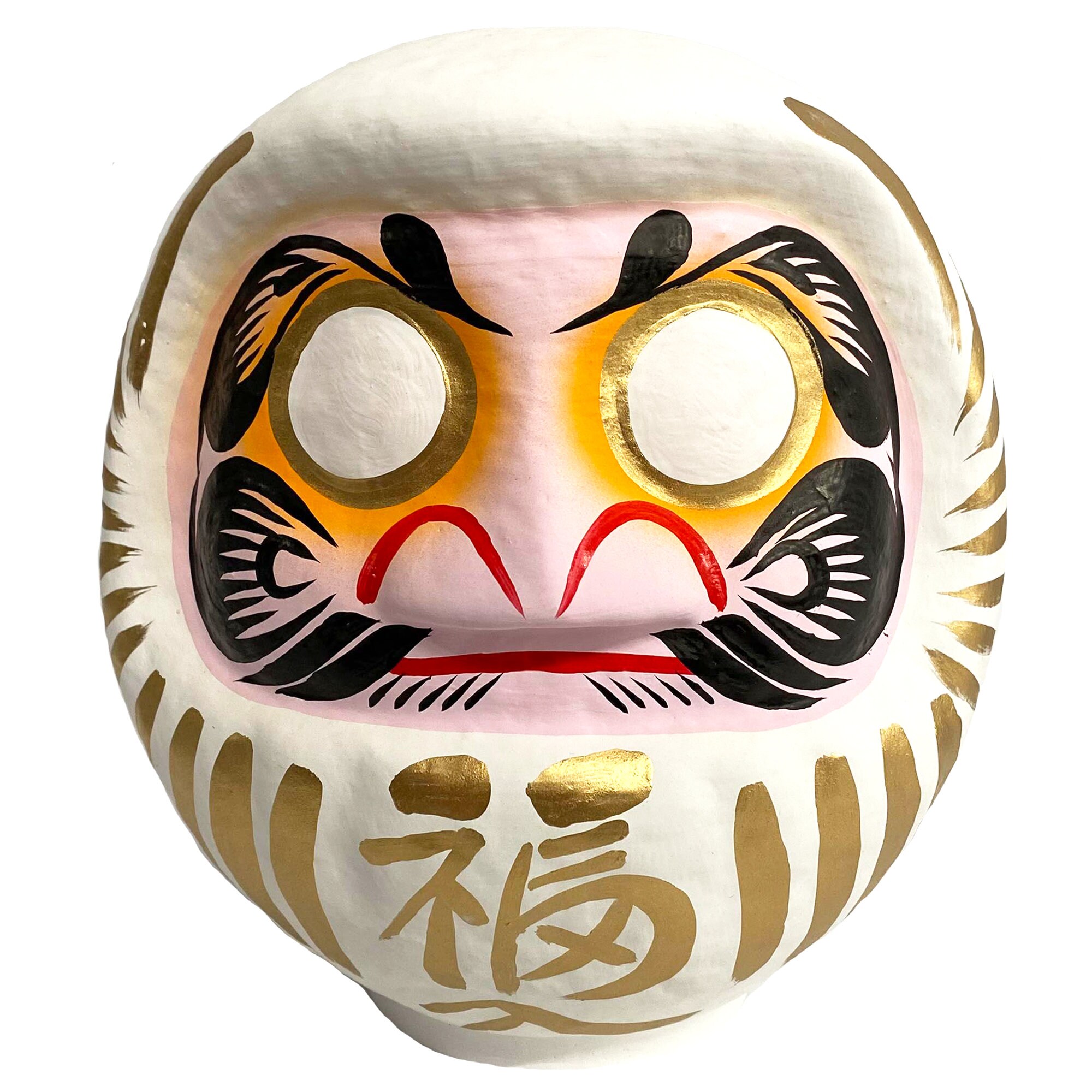 20cm Gold Japanese Daruma Lucky Doll - Hand Painted
