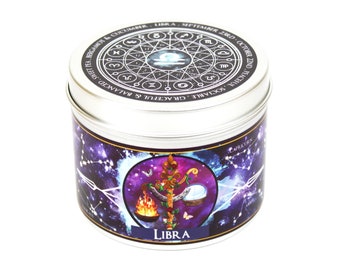 Libra zodiac candle - Libra star sign candle - Libra constellation gift - zodiac gifts - star map - astrology gifts - horoscope - birthday