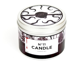 number eleven scented candle - stranger things inspired candle - bookish candles -eleven stranger things - book lover gift - netflix & chill
