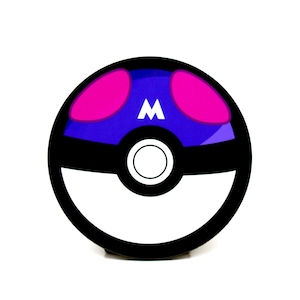 Posavasos Master Ball - Posavasos Master Ball - Posavasos Pokémon - Pokémon Go - Mewto - Regalo para una cueva de hombres - Regalo para videojuegos - Gameboy - Regalo lindo de Pokémon