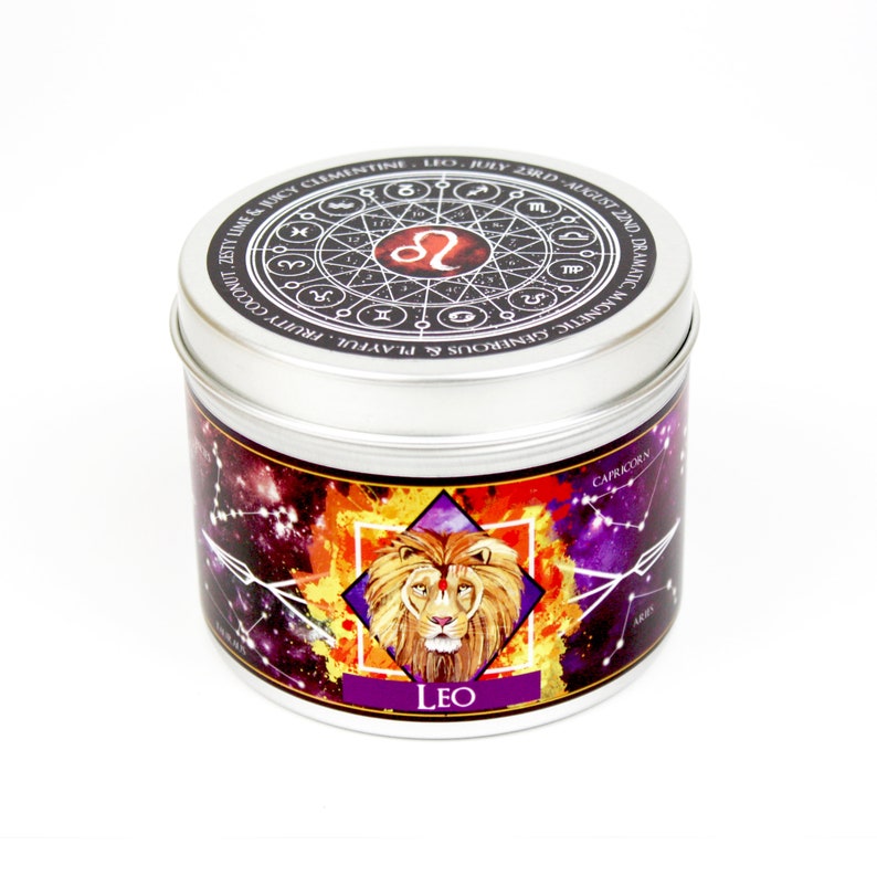 Leo Zodiac Candle Leo Lion Star Sign Candle Leo Etsy