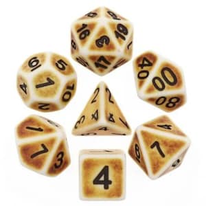 Ancient dice set (Dungeons and Dragons, Pathfinder, Board Games) 7 dice (D4, D6, D8, D10, D100, D12, D20) ancient dice horror dice