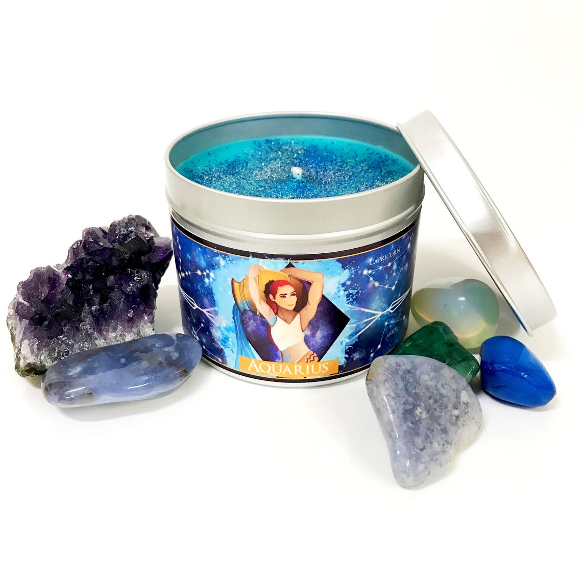 Aquarius Zodiac Candle Aquarius Star Sign Candle Etsy UK