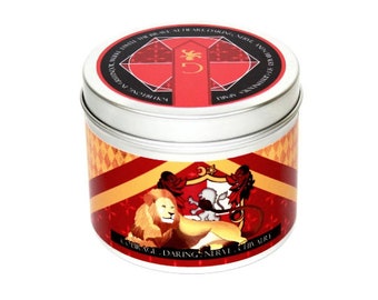 Courage house pride scented candle - bookish candle - book lover gift -  Literary gifts - geeky candles -  bookshelf bookworm
