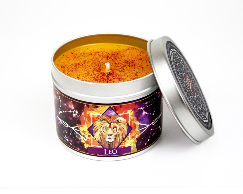 Leo Zodiac Candle Leo Lion Star Sign Candle Leo Etsy