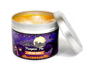 Jack's spiced pumpkin pie scented candle - Halloween pumpkin candle - pumpkin king - jack skelington - christmas nightmare - skeleton candle