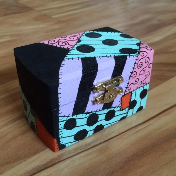 Hand painted patch work jewelry box