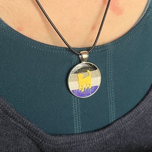 LGBT Pride Cat Lovers Pendant. Rainbow, Lesbian, Bi, Pan, Trans, Non-binary, Gender Queer