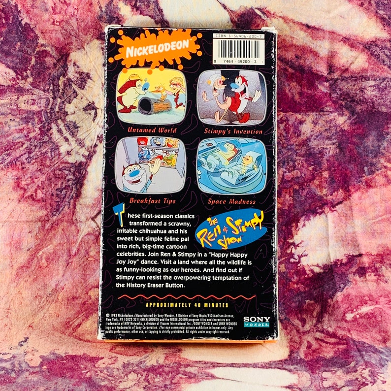 The Ren And Stimpy Show Orange Vhs Tape Volume 1 Nickelodeon Etsy