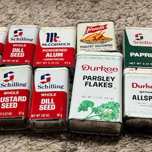 Vintage Spice Tins-lot of 14 items