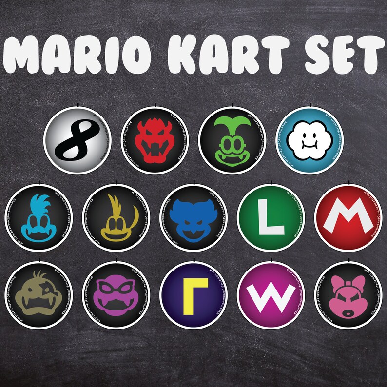 Mario Kart 1.5 Button Set Etsy
