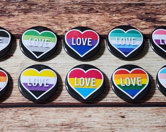 Pride Hearts 1.5" Button Set