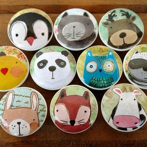 Farm Animal Wood Drawer Knob, Dog Cat Cow Bunny Zoo Animals, Cabinet Pull, Furniture Children Nursery Dresser, baby gift, Handmade USA
