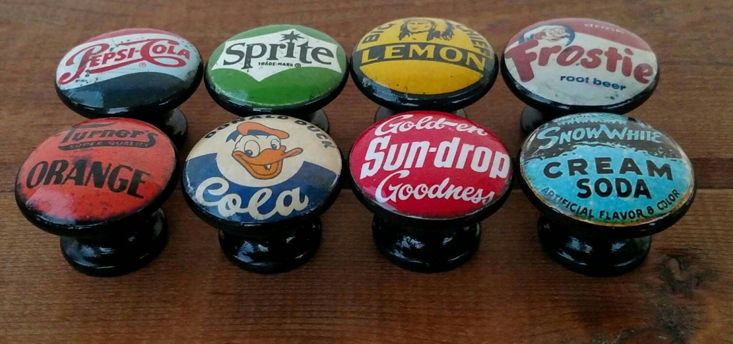 Vintage soda botella tapa perilla de madera en madera de | Etsy