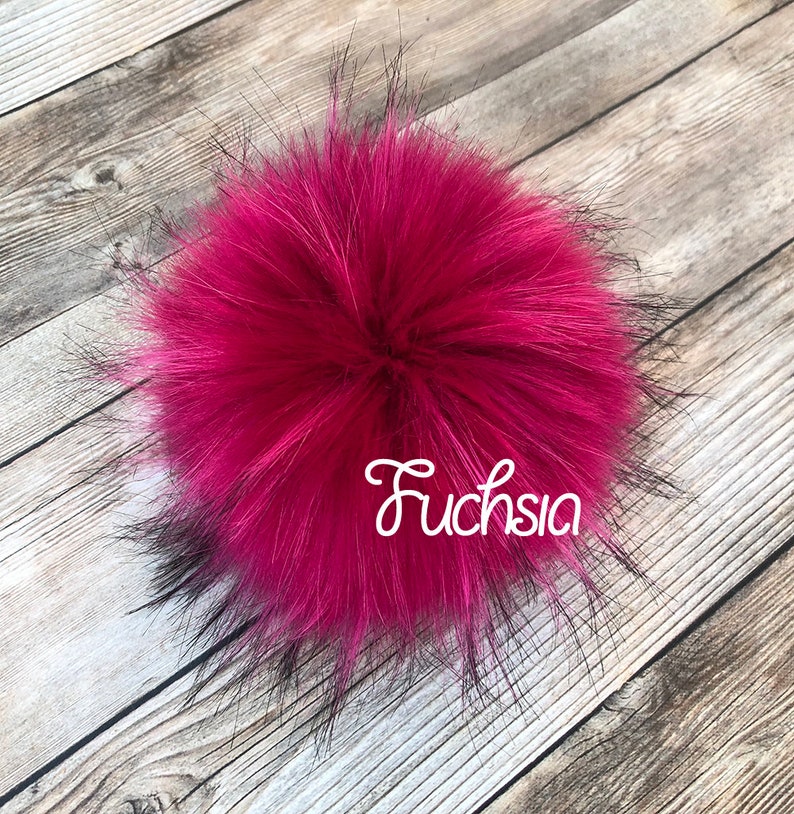 Fake Fur Pom Pom Large Faux Fur Pom Pom Wine Pom Pom Snap On Raccoon Pom Pom for Hat Toque Cruelty Free White Pom Pom 7