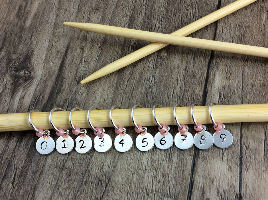 Number Stitch Markers Knit Markers Snag Free Beaded Stitch Etsy