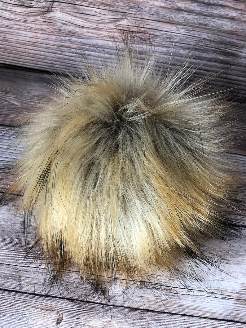 Fake Fur Pom Pom Large Faux Fur Pom Pom Wine Pom Pom Snap On Raccoon Pom Pom for Hat Toque Cruelty Free White Pom Pom 7