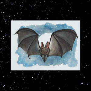 Mini impressões em aquarela de vôo da lua cheia