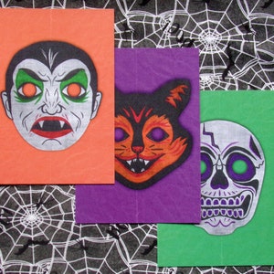 Retro Halloween Mask Postcard Prints