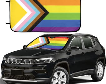 Progress Pride Flag Solskydd för bilen – Vindruteskydd