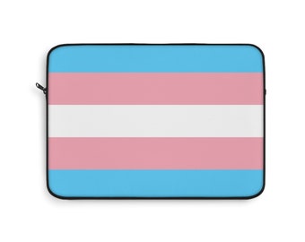 Tech in Trans Pride - Transgender Flag Laptop Sleeve