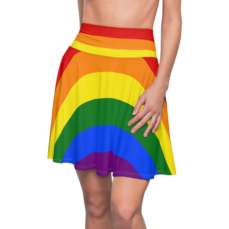 Gay Pride Flag Skater Skirt image 1