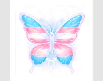 Trans Pride Fjärilstatuering Design | HBTQ+