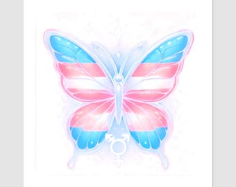 Transgender Pride Fjäril Tillfällig Tatuering