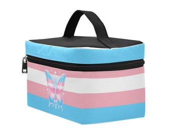 Transgender Pride Butterfly Sminkväska – Stor Vattentät Necessär