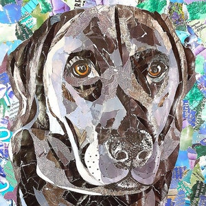 Labrador, collage, art, print, dog, dog art, labrador art, Black lab, giclee, pet, pet portrait, gift, birthday, mens, womens, signed,
