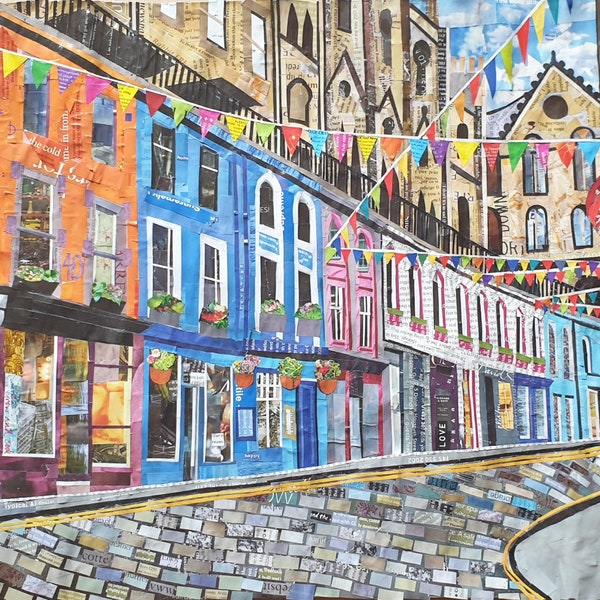 The Edinburgh collage | signed fine art giclee print by Violet Von Riot