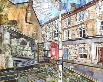 Frome Valentines Lamp collage | signed fine art giclee print by Violet Von Riot