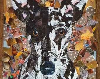 Lurcher, Sighthound, Art Print, greyhound, gift, birthday, dog, pet, collage, giclee, lurcher art, rescue dog, signed, mens, womens,