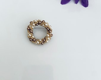 Unique Design Handmade Round Brooch Crochet Small