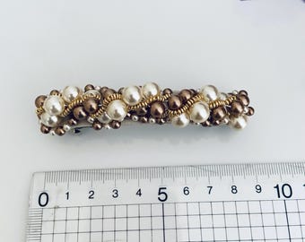 Handmade Preciosa Cristal Pearl  Clip