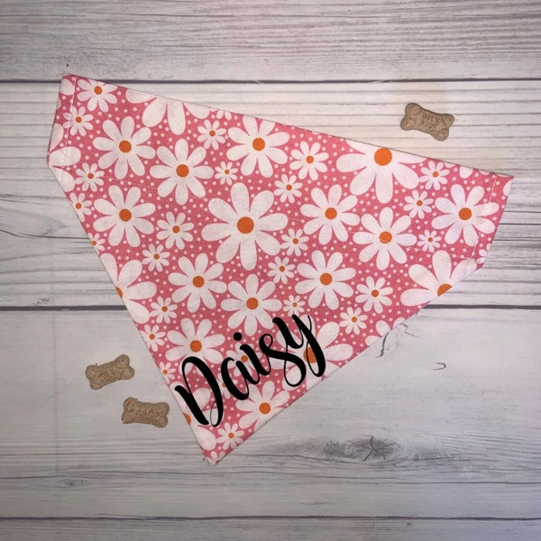 Daisy Floral Dog Bandana | Over The Collar Pet Cat Bandana | Keychain | Bow Tie Sailor Bow | Scrunchie | CactusPeach Pet Boutique