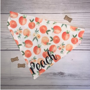Peach Dog Collar Bandana | Personalized Over The Collar Pet | Keychain | Scrunchie | Bow Tie Sailor Bow Scrunchie | CactusPeach Pet Boutique