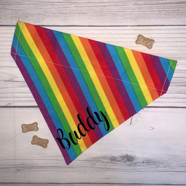 Rainbow Dog Bandana | Over The Collar Pet Cat Bandana | Bow Tie Sailor Bow | Keychain | Scrunchie | CactusPeach Boutique