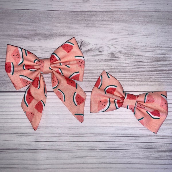 Watermelon Slice Dog Bow Tie Sailor Bow | Keychain | Scrunchie | Poop Bag Dispenser | CactusPeach Pet Boutique