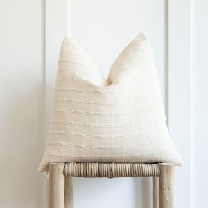 Chiang Cotton Pillow Cover "Liza" woven pillow cream pillow neutral pillows high end pillow woven textile modern farmhouse