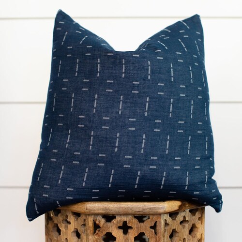 Blue Navy Indigo Pillow Cover Etsy